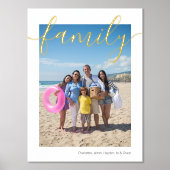 あなたの写真と文字パーソナライズされたファミリータイポグラフィ 箔ポスター (正面)