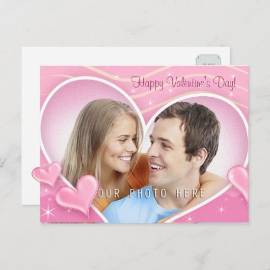 あなたの写真と特別なハート シーズンポストカード (正面/裏面)