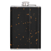 あなたの写真に燃える灰と黒い火花をオーバーレイ - 焼け焦げた残骸 フラスク (裏面)