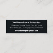 あなたの写真のカスタムなカメラマンの名刺 スキニー名刺 (裏面)