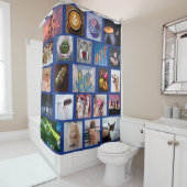 あなたの写真のカスタムなコラージュのテンプレートのシャワー・カーテン シャワーカーテン (インサイチュ)