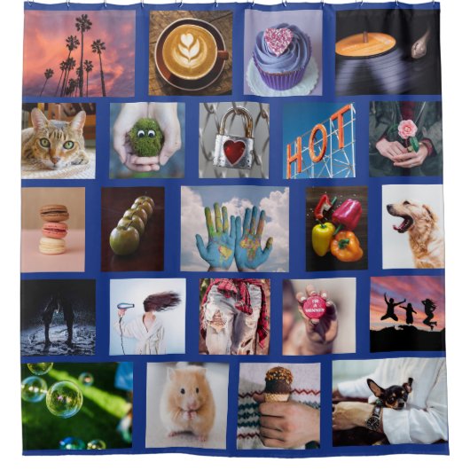 あなたの写真のカスタムなコラージュのテンプレートのシャワー・カーテン シャワーカーテン (正面)