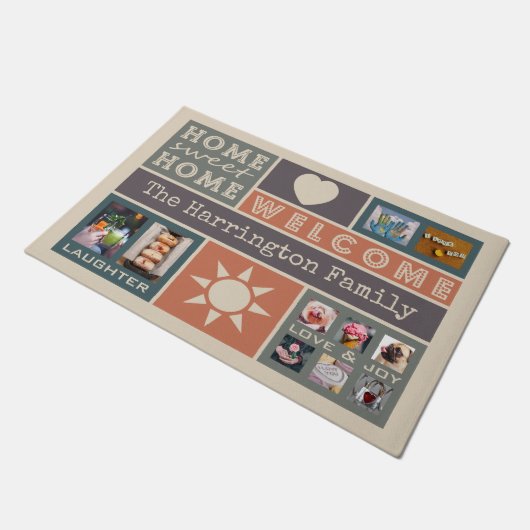 あなたの写真のカスタムなコラージュのテンプレートのドア・マット ドアマット (アングル)