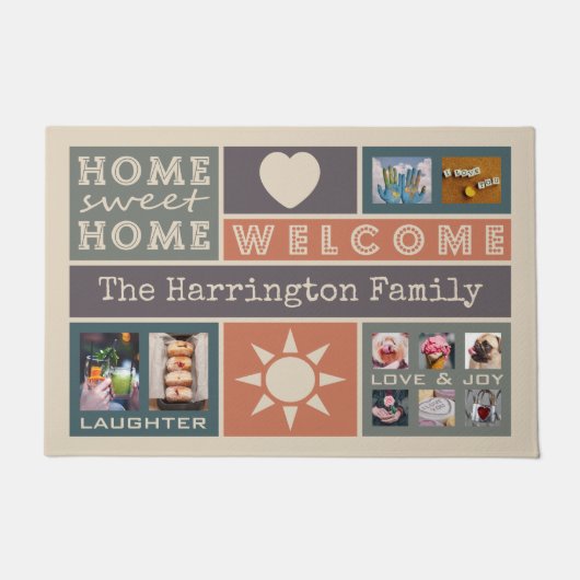 あなたの写真のカスタムなコラージュのテンプレートのドア・マット ドアマット (正面)