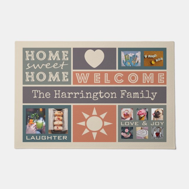 あなたの写真のカスタムなコラージュのテンプレートのドア・マット ドアマット (正面)