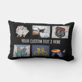 あなたの写真のカスタムなコラージュのテンプレートの装飾用クッション ランバークッション (裏面)