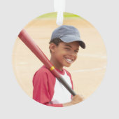 あなたの写真のカスタム野球またはあなたのスポーツ オーナメント (裏面)