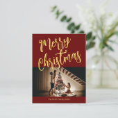 あなたの写真のクリスマスと明るい赤 シーズンカード (スタンド正面)