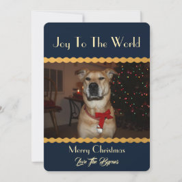 あなたの写真のクリスマスはイメージのテンプレートの青の金ゴールドを加えます シーズンカード