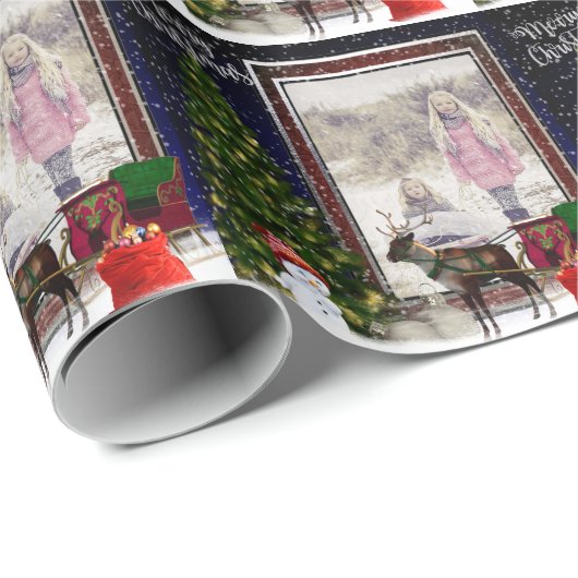 あなたの写真のクリスマスフレームシーン ラッピングペーパー (ロールコーナー)
