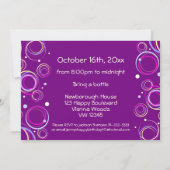 あなたの写真のファンキーな第40誕生日の招待の紫色を加えて下さい 招待状 (裏面)