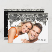 あなたの写真のペイズリークジャク灰色の日付を保存 案内ポストカード (正面/裏面)