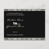 あなたの写真のペイズリークジャク灰色の日付を保存 案内ポストカード (裏面)