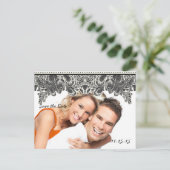 あなたの写真のペイズリークジャク灰色の日付を保存 案内ポストカード (スタンド正面)
