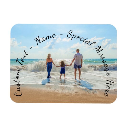 あなたの写真のマグネットギフトとカスタム文字 マグネット (横)