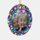 あなたの写真のリースフレームのクリスマスのオーナメント セラミックオーナメント (右)