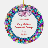 あなたの写真のリースフレームのクリスマスのオーナメント セラミックオーナメント (裏面)