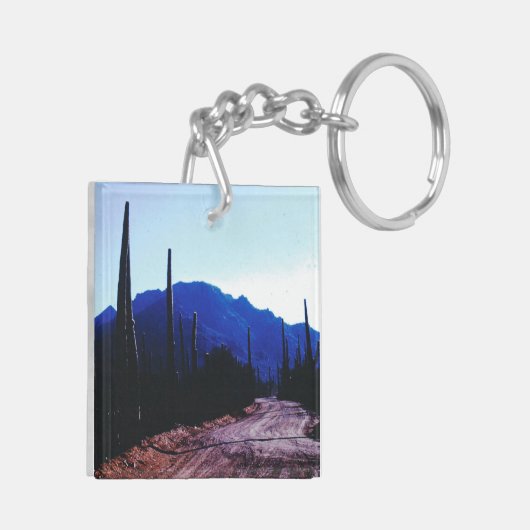 あなたの写真のルート66 (両面の) Keychainを加えて下さい キーホルダー (裏面左)