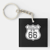 あなたの写真のルート66 (両面の) Keychainを加えて下さい キーホルダー (正面)