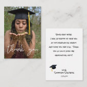 あなたの写真の卒業帽子ありがとう白い垂直 ノートカード (正面/裏面)