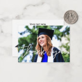 あなたの写真の卒業帽子ありがとう – 白 ノートカード (正面/裏面インサイチュ)