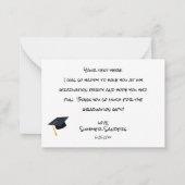 あなたの写真の卒業帽子ありがとう – 白 ノートカード (裏面)