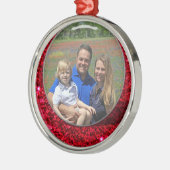 あなたの写真の名前のオーナメントCustimizeを加えて下さい メタルオーナメント (左)