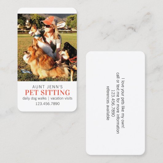 あなたの写真の垂直|シンプルで白い写真 名刺 (正面/裏面)