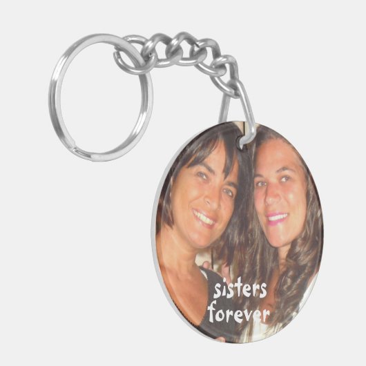 あなたの写真の姉妹を永久に加えて下さい キーホルダー (正面左)