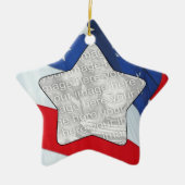 あなたの写真の星及びストライプのオーナメントを加えて下さい セラミックオーナメント (正面)