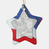 あなたの写真の星及びストライプのオーナメントを加えて下さい セラミックオーナメント (左)