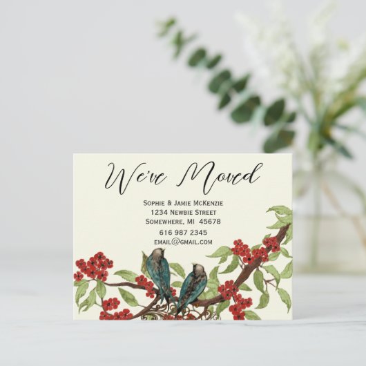 あなたの写真の裏 ヴィンテージ・バーズ 私たちは引っ越しました! 案内ポストカード (スタンド正面)