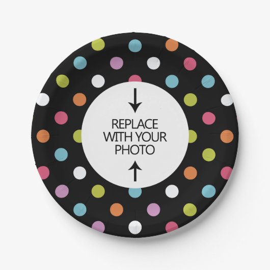 あなたの写真の誕生日のプレートを加えて下さい ペーパープレート (正面)