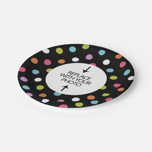 あなたの写真の誕生日のプレートを加えて下さい ペーパープレート (アングル)