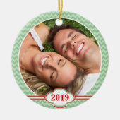 あなたの写真の赤い鳥は木のクリスマスオーナメントを旋回 セラミックオーナメント (正面)