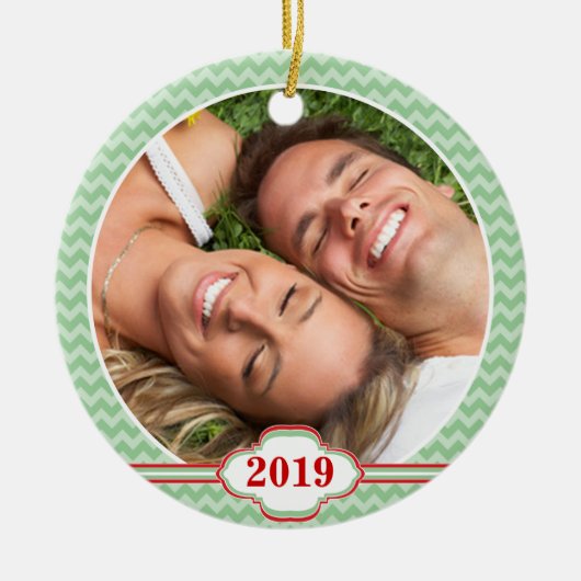 あなたの写真の赤い鳥は木のクリスマスオーナメントを旋回 セラミックオーナメント (正面)