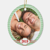 あなたの写真の赤い鳥は木のクリスマスオーナメントを旋回 セラミックオーナメント (左)