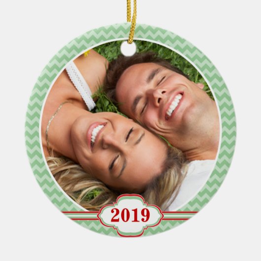 あなたの写真の赤い鳥は木のクリスマスオーナメントを旋回 セラミックオーナメント (正面)