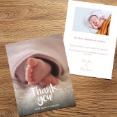 あなたの写真の赤ちゃん女の子の赤ちゃんシャワーサンキューカード