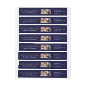 あなたの写真の青いメリークリスマスの差出人住所 ラップアラウンドラベル (シート)