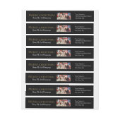 あなたの写真の黒のメリークリスマスの差出人住所 ラップアラウンドラベル (シート)