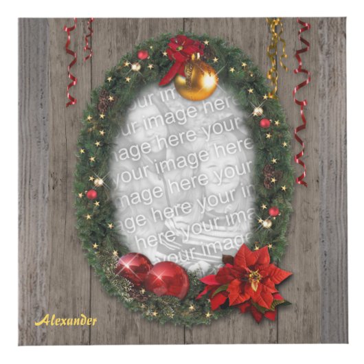 あなたの写真の4のクリスマスの写真の立方体 フォトキューブ (正面)