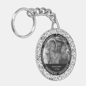 あなたの写真の-黒くか白い百歳以上のパーティの記念品 キーホルダー (正面左)