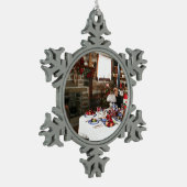 あなたの写真のhbvmを加えて下さい スノーフレークピューターオーナメント (左)