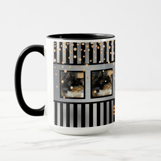 あなたの写真はこちらグリッターパーソナライズされたマグカップ マグカップ (左)