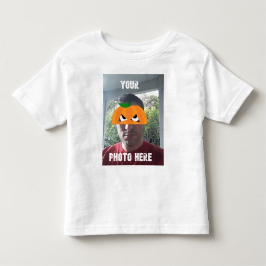 あなたの写真はこちらハロウィンマスクのコスチュームTシャツ トドラーTシャツ (正面)
