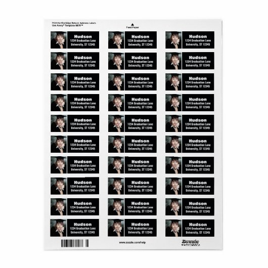 あなたの写真はこちらパーソナライズされた卒業 ラベル (フルシート)