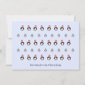 あなたの写真は冬のペンギンのクリスマス シーズンカード (裏面)