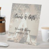 あなたの写真は色あせた結婚式のカードとギフト 台座サイン (インサイチュ)