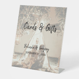 あなたの写真は色あせた結婚式のカードとギフト 台座サイン